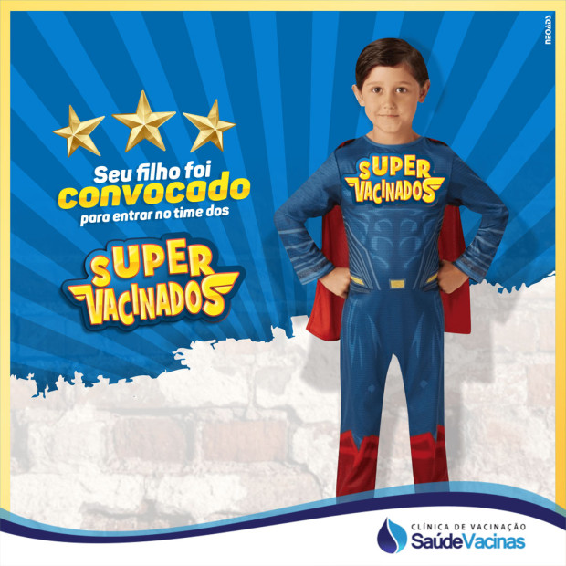Seu filho foi convocado para entrar no time dos Super Vacinados!